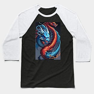 Red and blue Chinese dragons Baseball T-Shirt